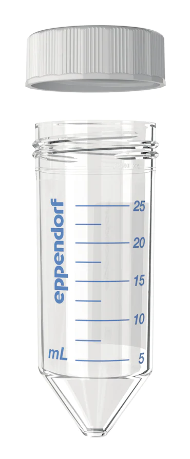 艾本德Eppendorf Conical Tubes 25 mL 帶螺旋蓋, 25 mL, 啟動套裝，4  個單離心管架，6  個轉(zhuǎn)子適配器，轉(zhuǎn)子孔可容納 50  mL 錐形管, PCR 潔凈級, 無